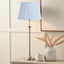 Salvatore Antique Silver Metal Table Lamp Base with Thiago 35cm Ocean Blue Stripe Mushroom Pleat Tapered Lampshade