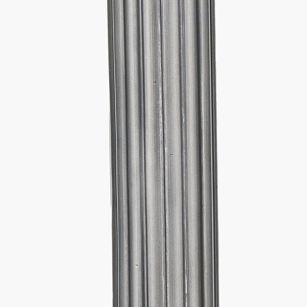 Salvatore Antique Silver Metal Table Lamp Base with Malia 35cm Olive Green Mushroom Pleat Scalloped Tapered Lamp Shade