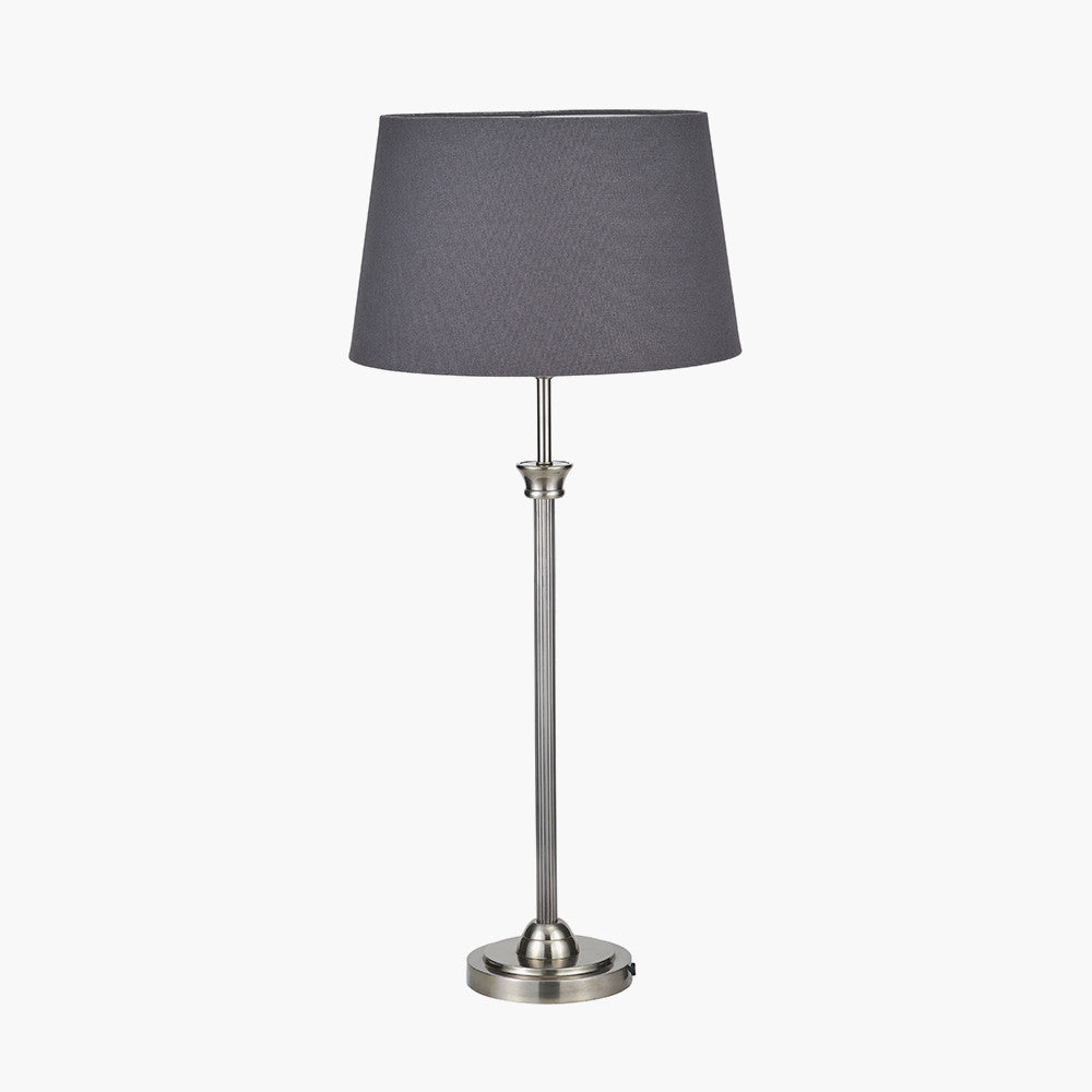 Salvatore Antique Silver Metal Table Lamp Base