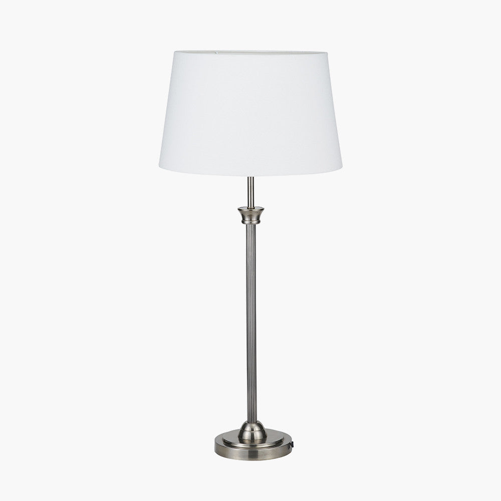 Salvatore Antique Silver Metal Table Lamp Base