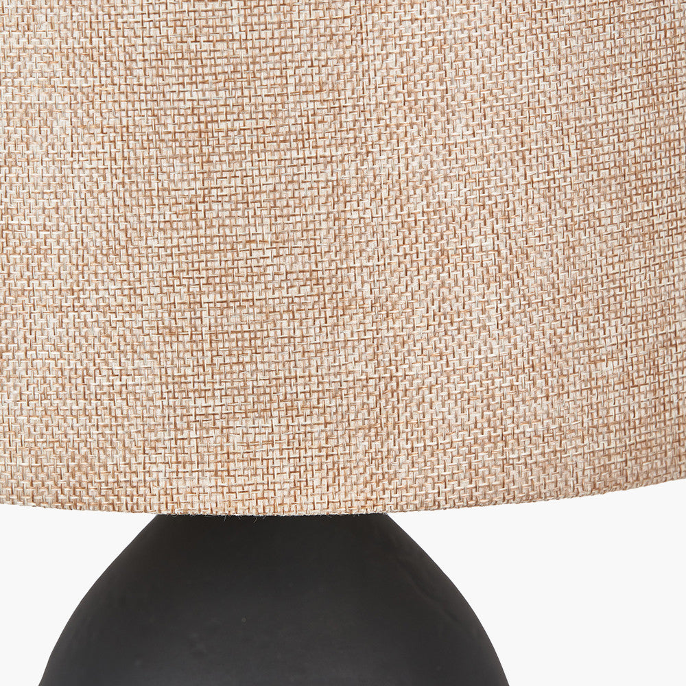 Erika Black Vintage Textured Ceramic Table Lamp