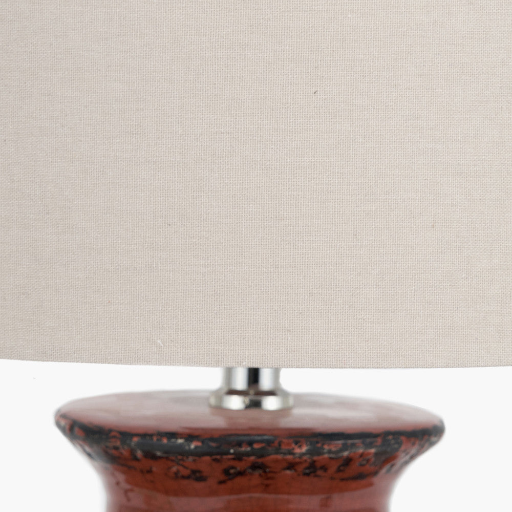 Nori Terracotta Crackle Ceramic Table Lamp