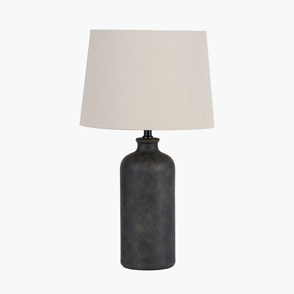 Kovu Matt Bronzed Cylinder Ceramic Table Lamp