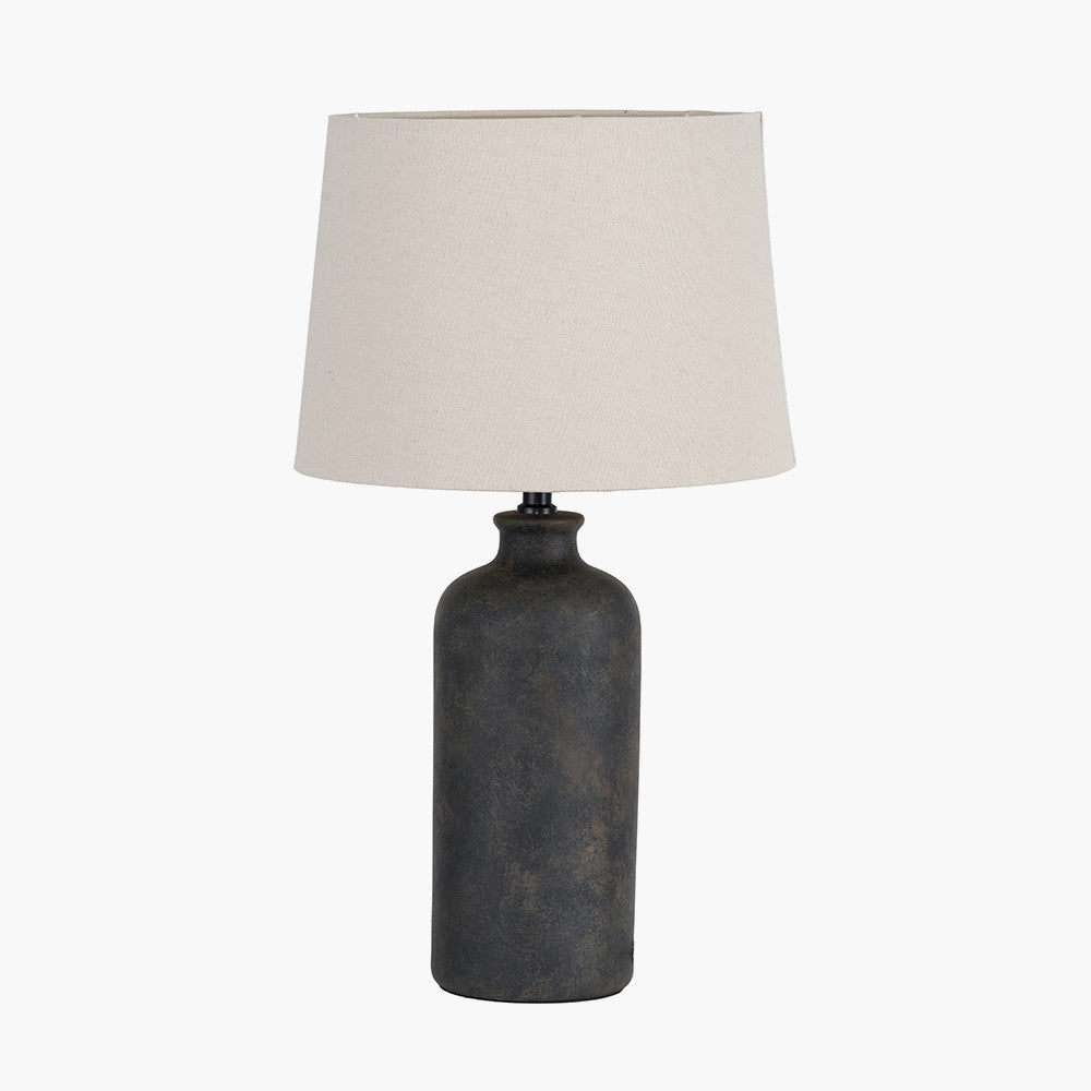Kovu Matt Bronzed Cylinder Ceramic Table Lamp