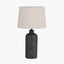 Kovu Matt Bronzed Cylinder Ceramic Table Lamp