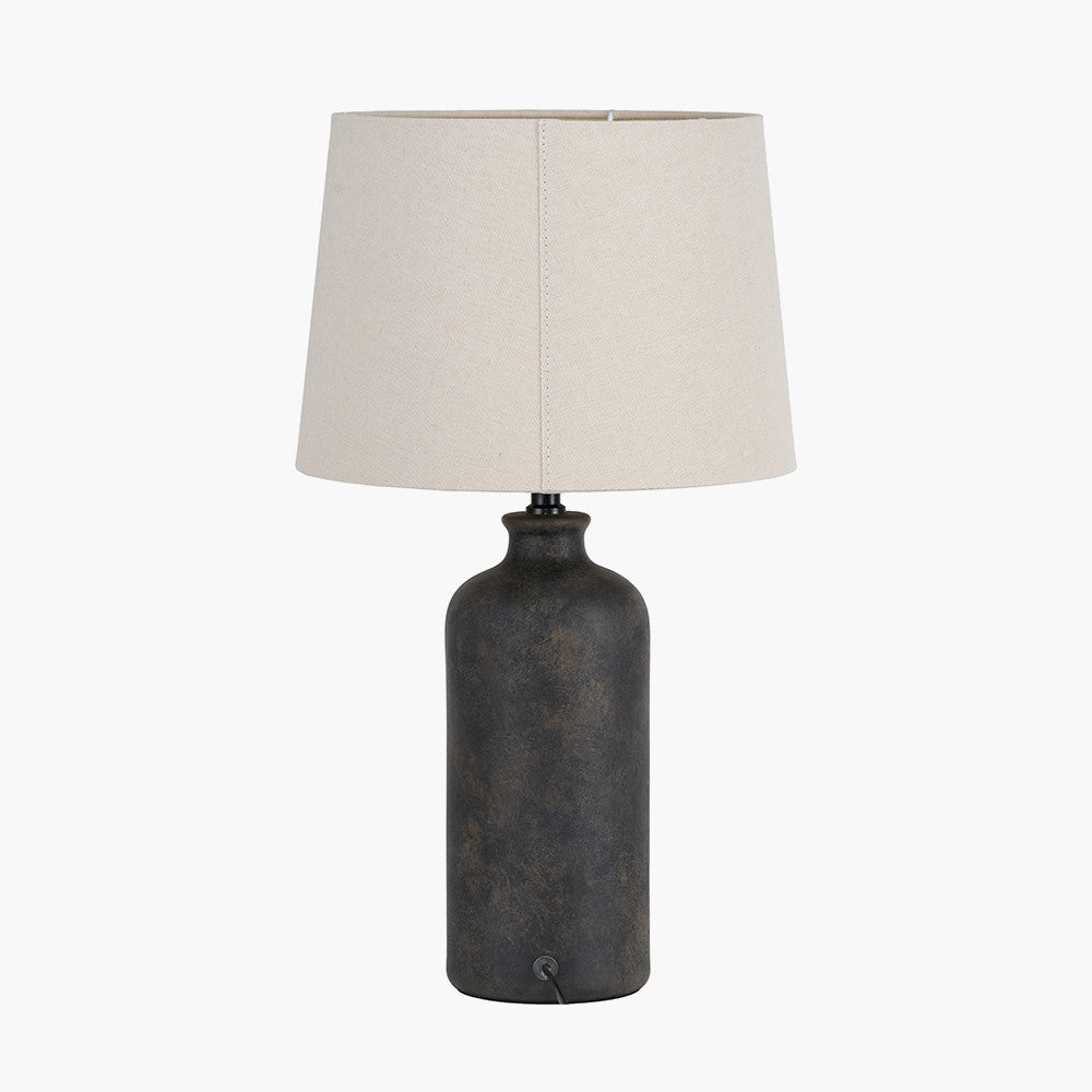 Kovu Matt Bronzed Cylinder Ceramic Table Lamp