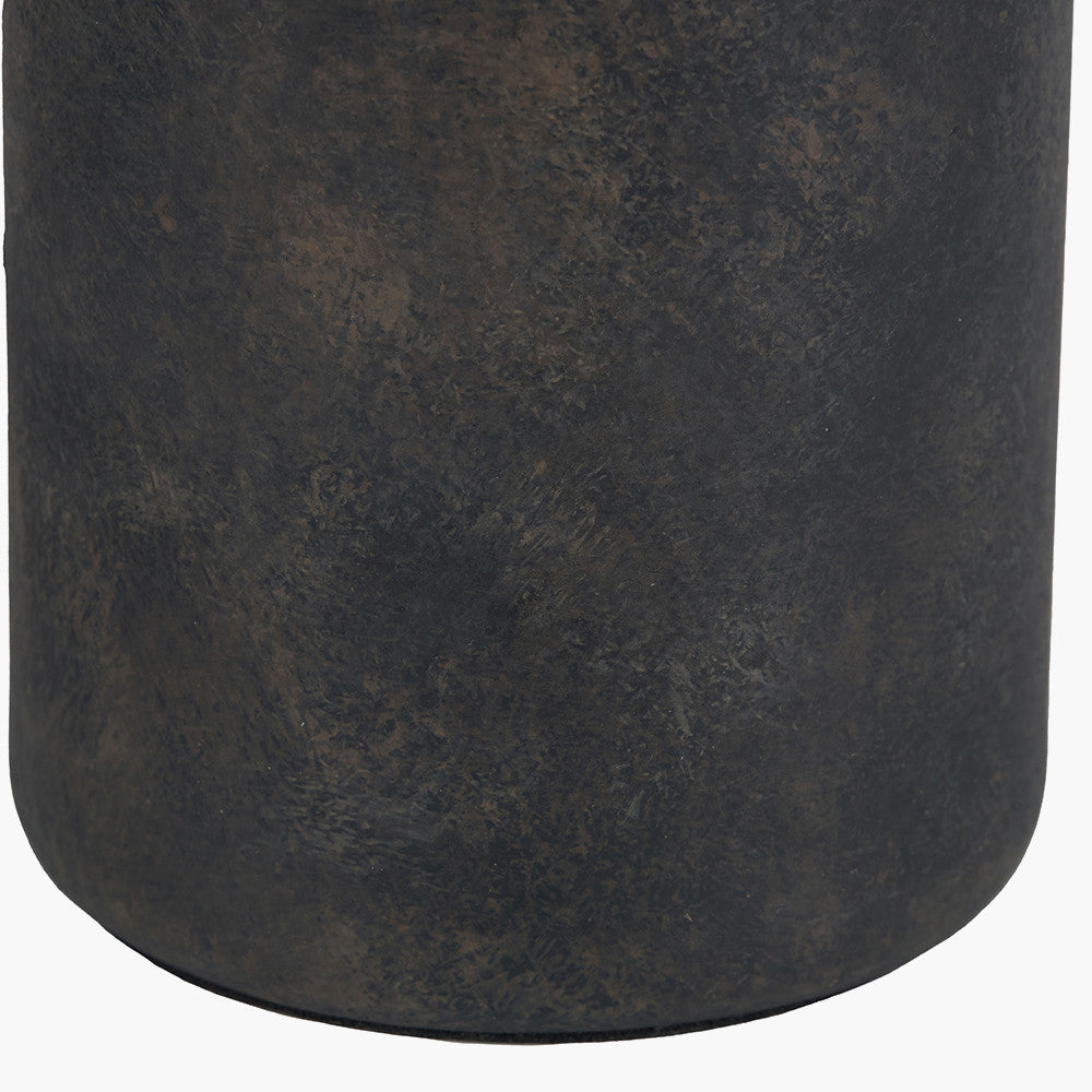 Kovu Matt Bronzed Cylinder Ceramic Table Lamp