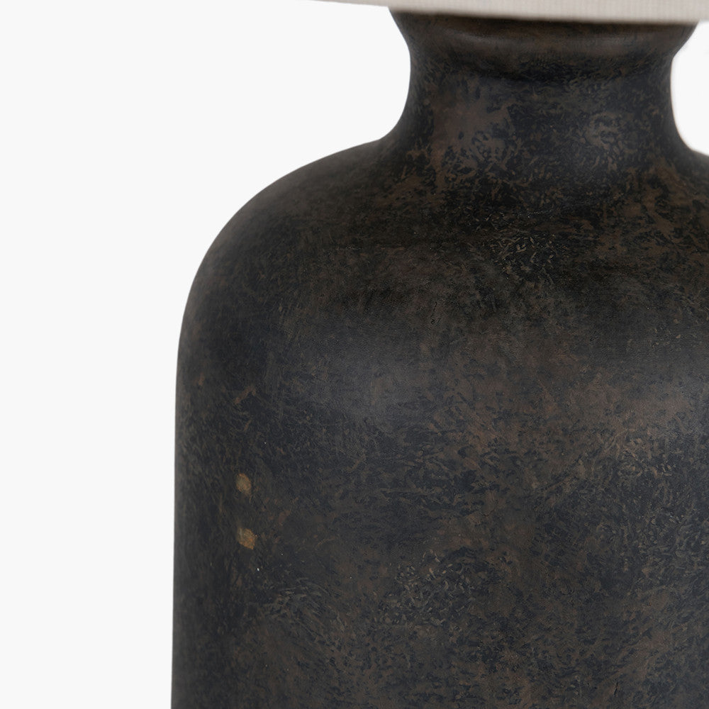 Kovu Matt Bronzed Cylinder Ceramic Table Lamp