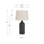 Kovu Matt Bronzed Cylinder Ceramic Table Lamp