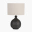Kovu Matt Bronzed Round Ceramic Table Lamp
