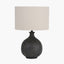 Kovu Matt Bronzed Round Ceramic Table Lamp