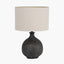 Kovu Matt Bronzed Round Ceramic Table Lamp