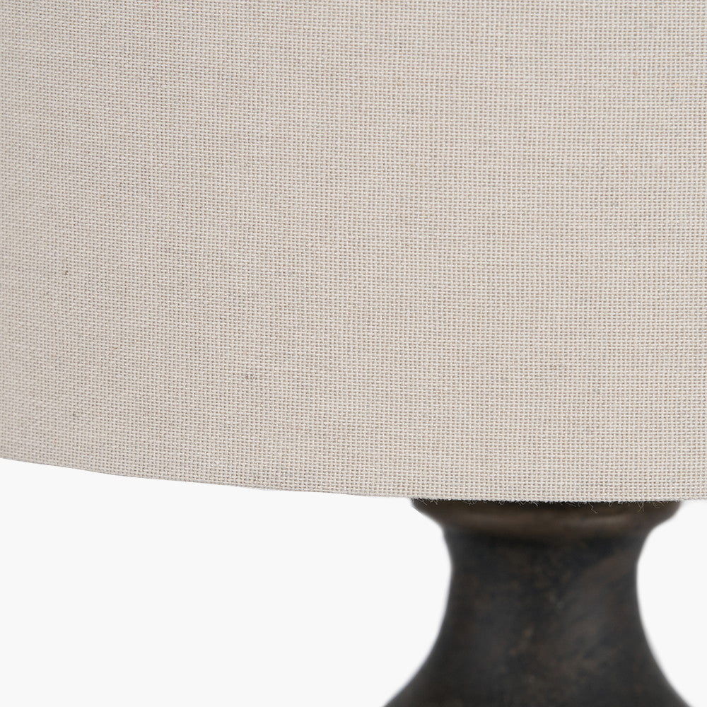 Kovu Matt Bronzed Round Ceramic Table Lamp