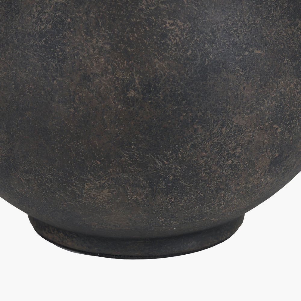 Kovu Matt Bronzed Round Ceramic Table Lamp