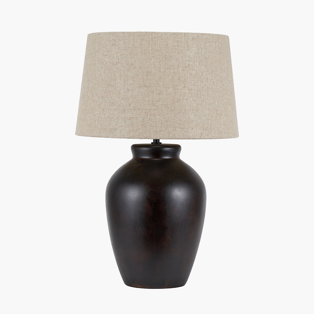 Espresso Black Brown Glaze Effect Ceramic Table Lamp