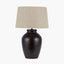 Espresso Black Brown Glaze Effect Ceramic Table Lamp