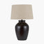 Espresso Black Brown Glaze Effect Ceramic Table Lamp