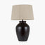 Espresso Black Brown Glaze Effect Ceramic Table Lamp