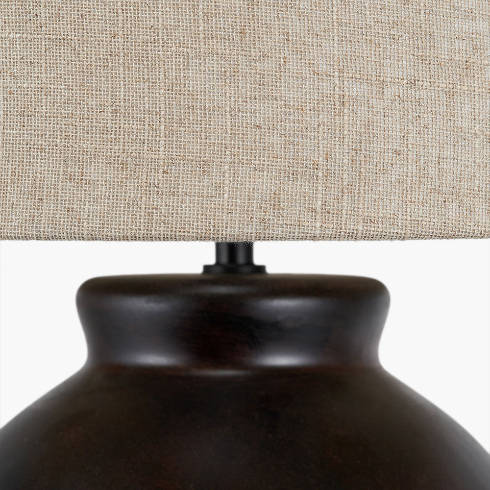 Espresso Black Brown Glaze Effect Ceramic Table Lamp