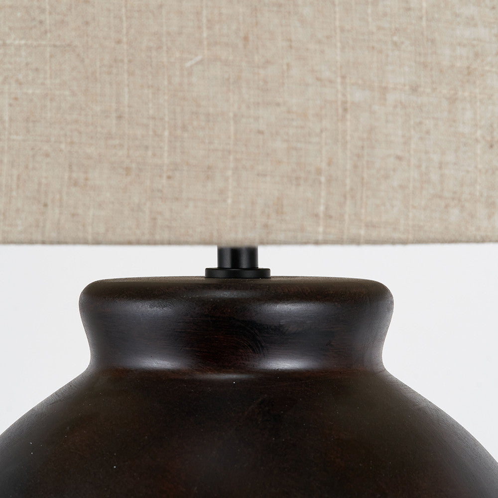 Espresso Black Brown Glaze Effect Ceramic Table Lamp