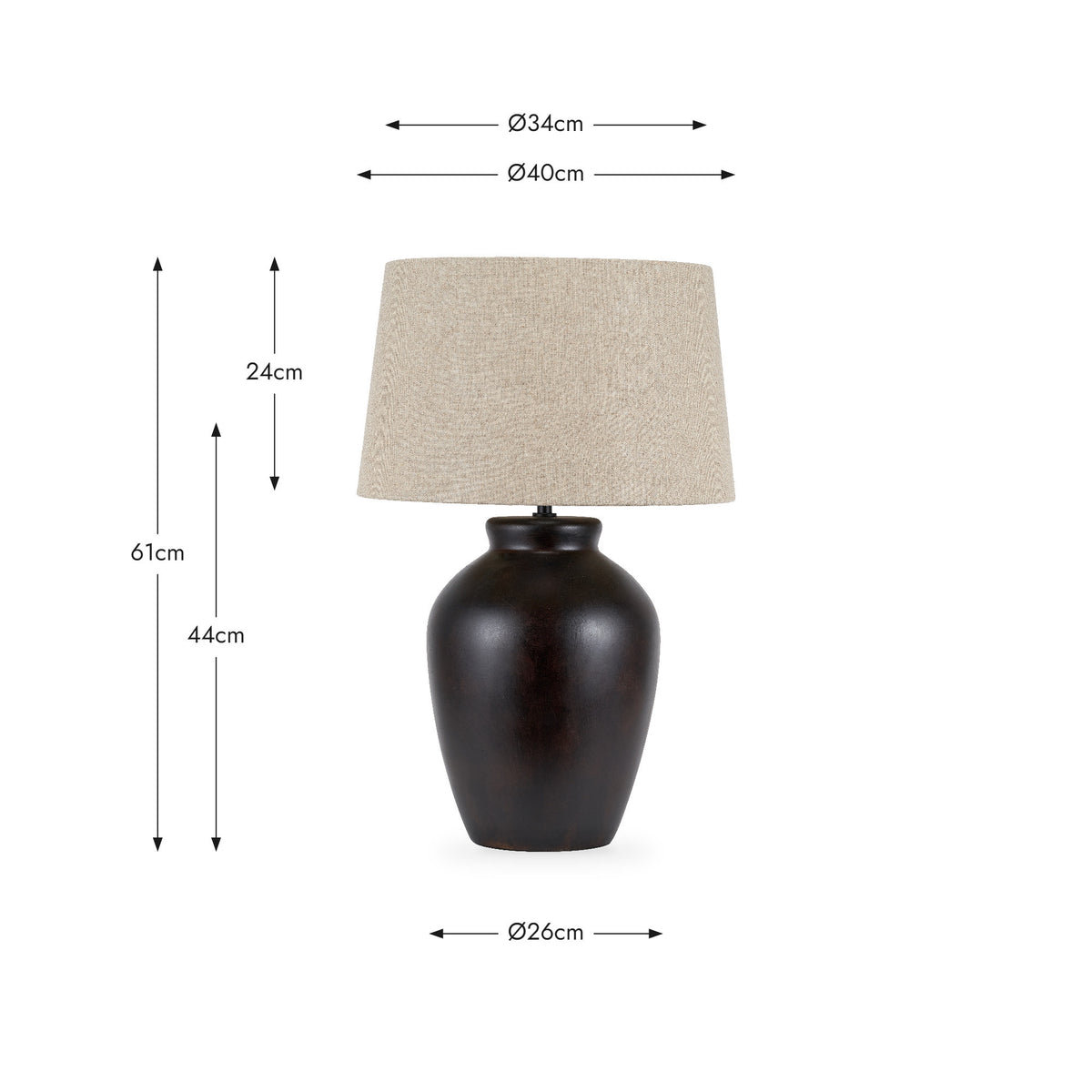 Espresso Black Brown Glaze Effect Ceramic Table Lamp