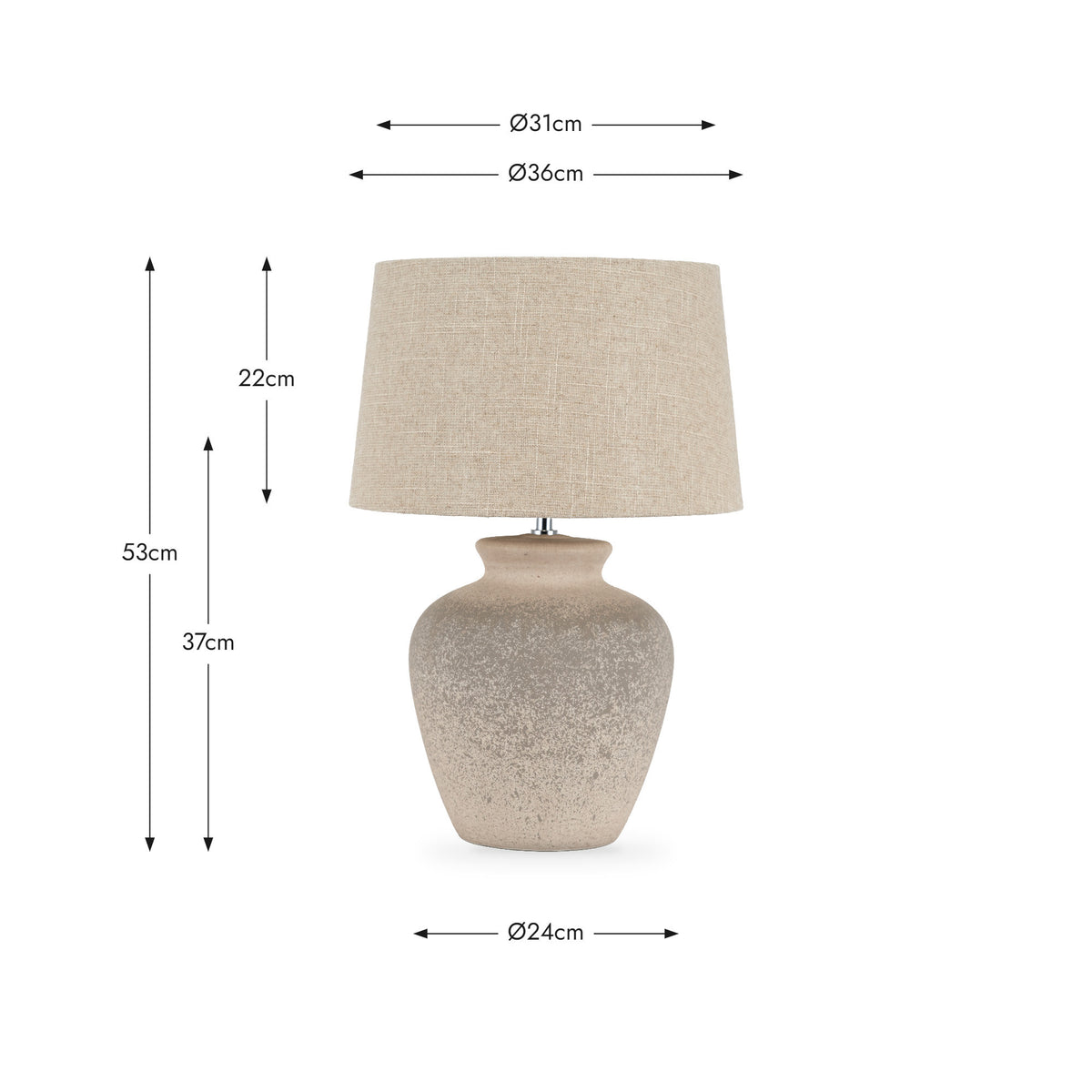 Rhone Ombre Sand Textured Ceramic Table Lamp