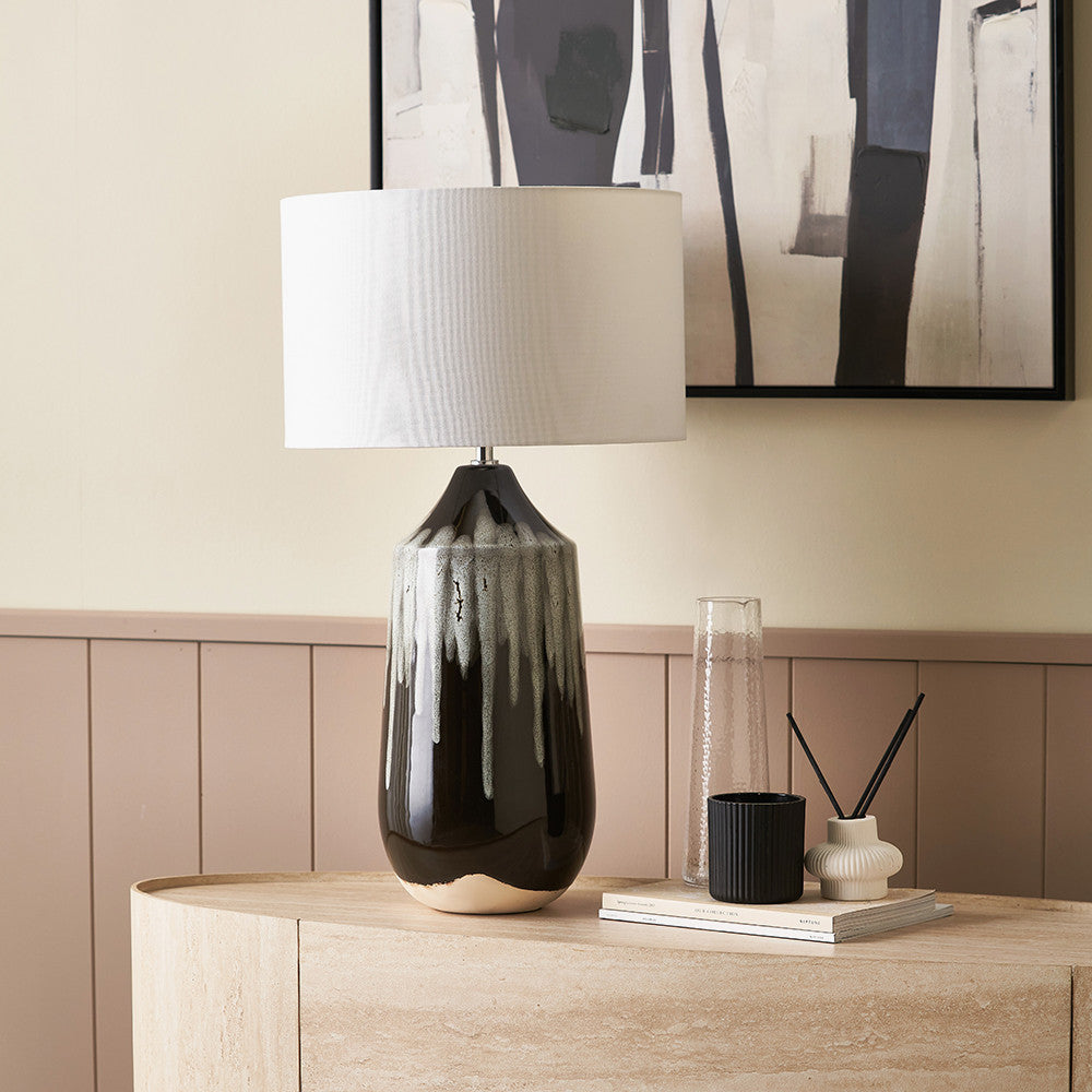 Esmalte Monochrome Drip Glaze Effect Tall Ceramic Table Lamp