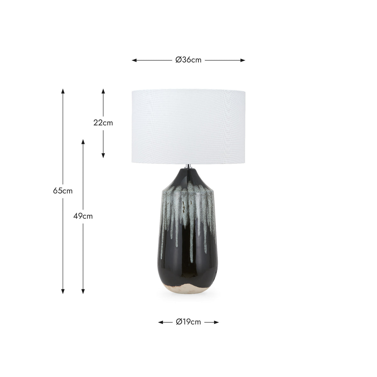 Esmalte Monochrome Drip Glaze Effect Tall Ceramic Table Lamp