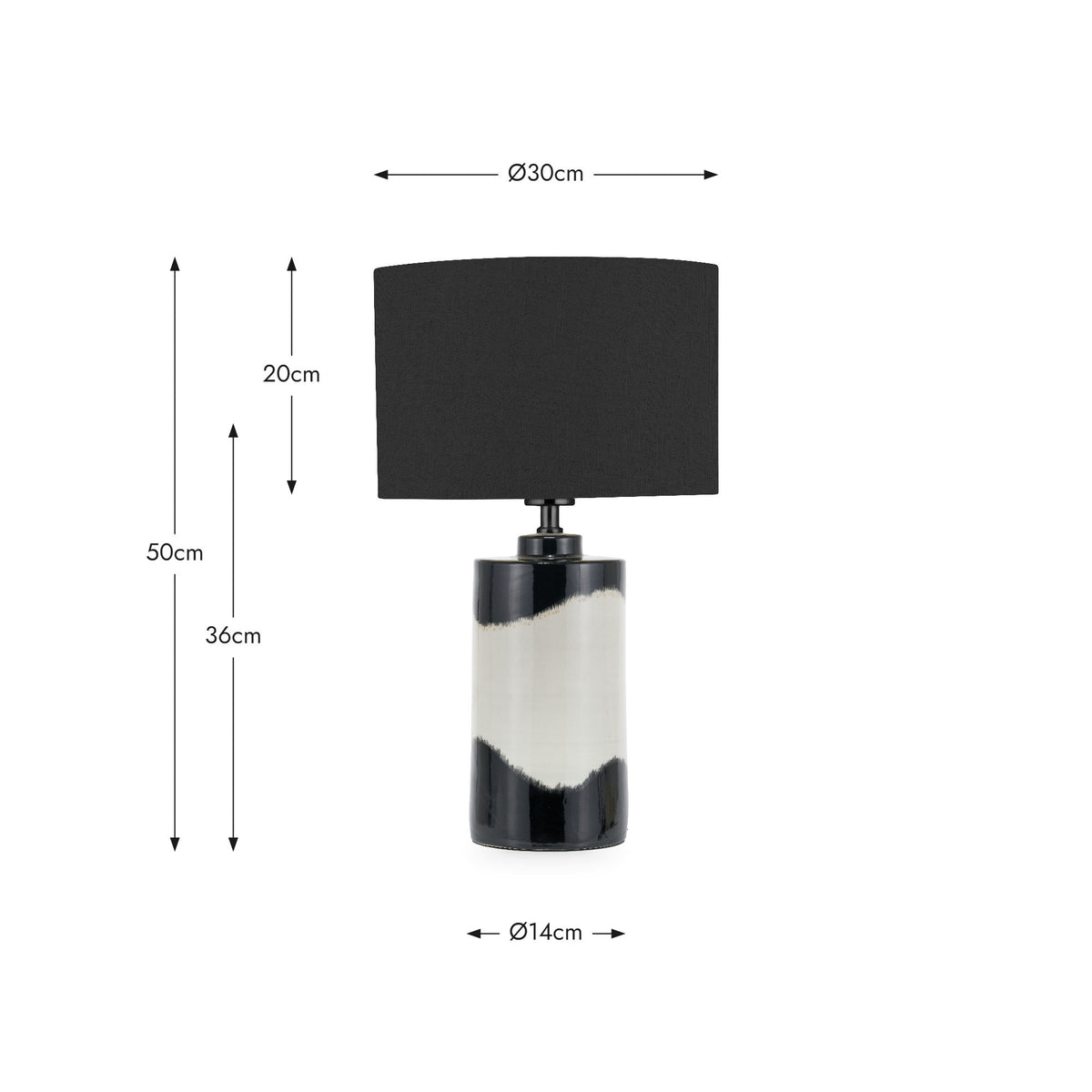 Arlese Monochrome Abstract Ceramic Table Lamp
