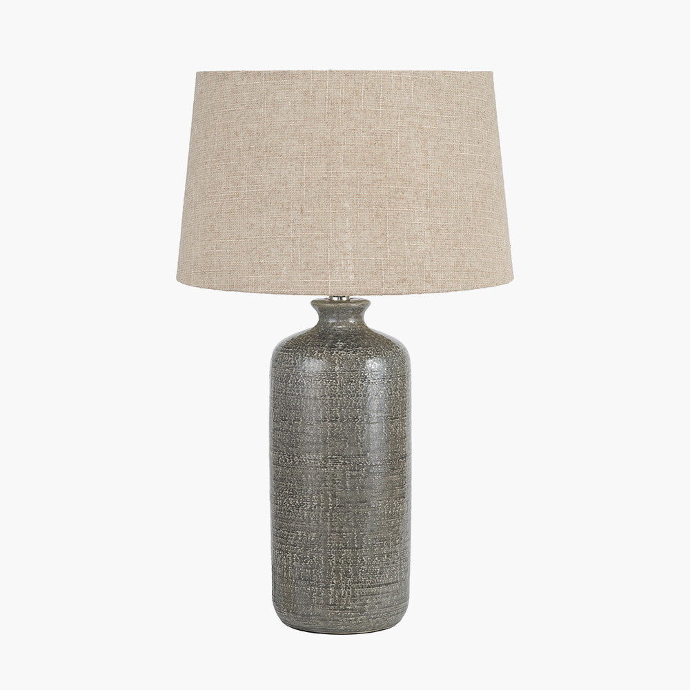 Lorient Slate Grey Textured Ceramic Table Lamp
