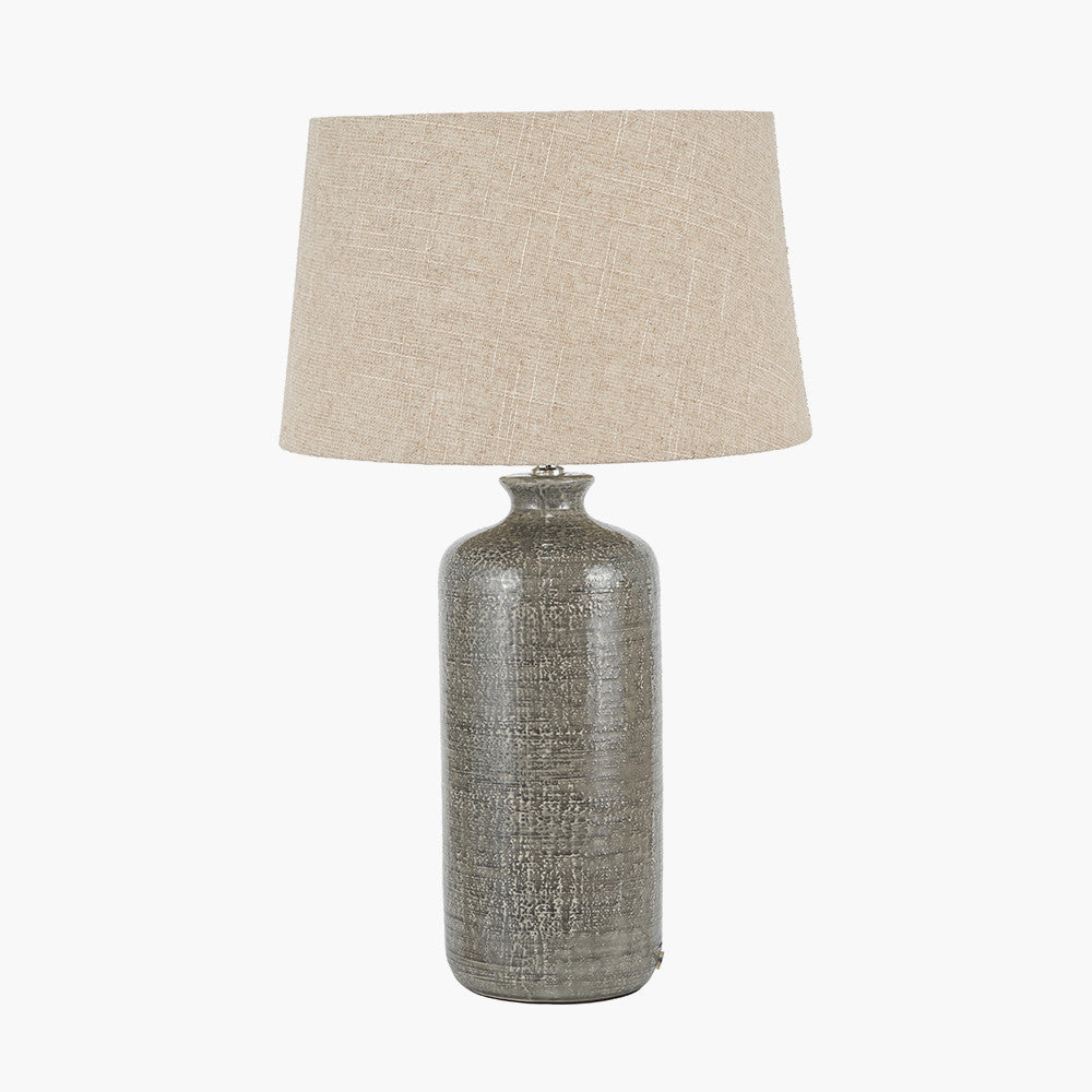 Lorient Slate Grey Textured Ceramic Table Lamp