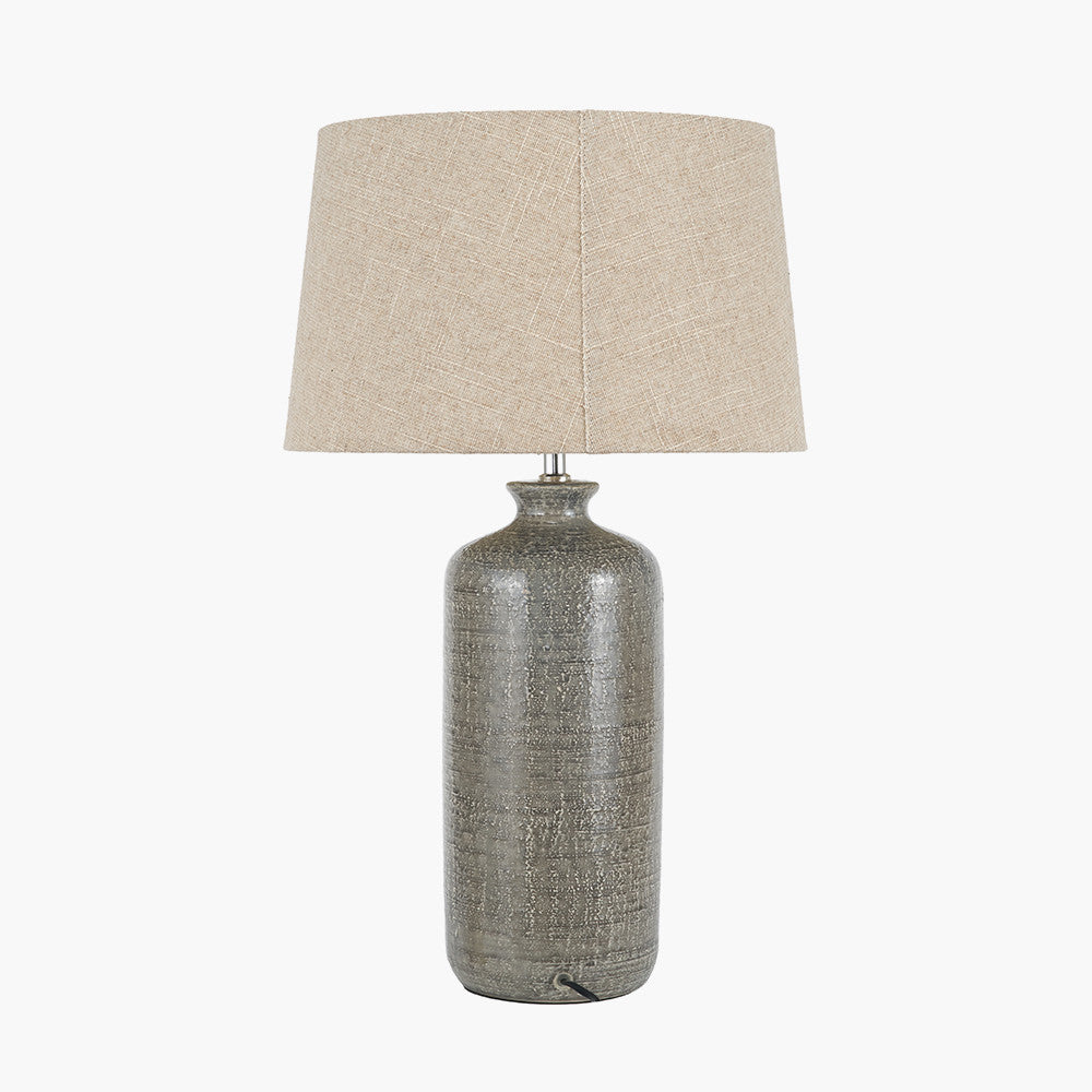 Lorient Slate Grey Textured Ceramic Table Lamp
