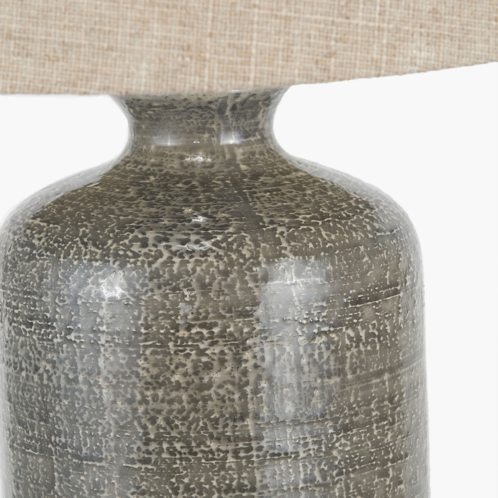 Lorient Slate Grey Textured Ceramic Table Lamp