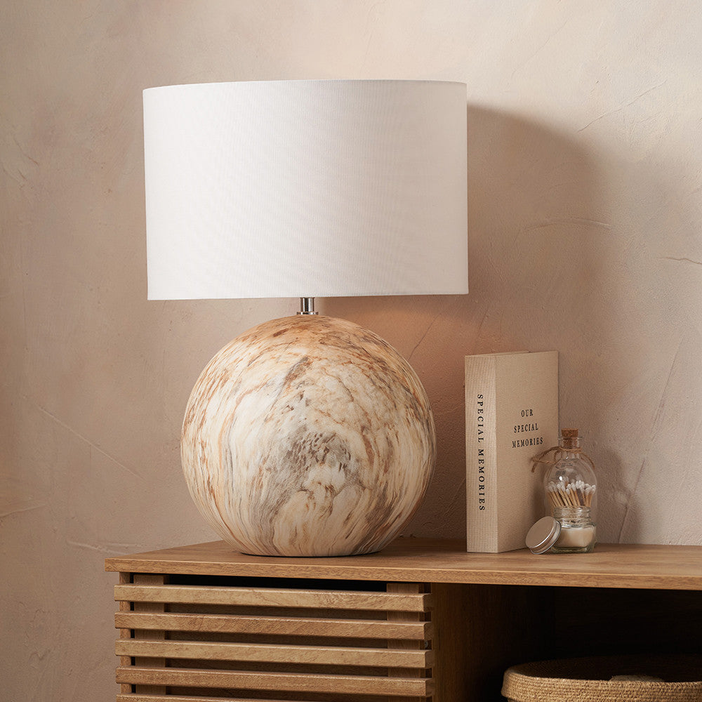 Viejo Natural Large Stone Effect Ceramic Table Lamp