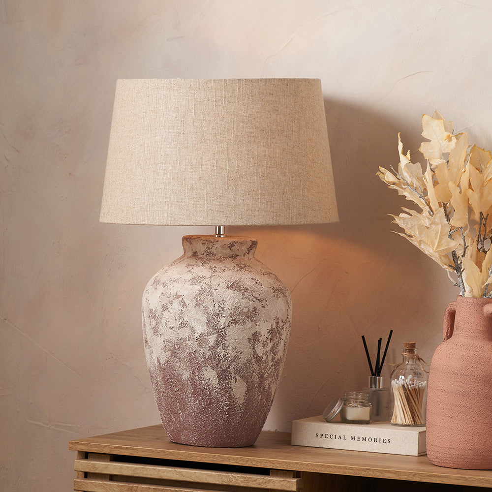 Vanda Clay Stone Textured Ceramic Table Lamp