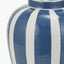 Priscilla Denim Blue Striped Ceramic Table Lamp Base with Henry 30cm White Handloom Cylinder Lampshade