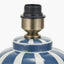 Priscilla Denim Blue Striped Ceramic Table Lamp Base with Henry 30cm White Handloom Cylinder Lampshade