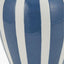 Priscilla Denim Blue Striped Ceramic Table Lamp Base with Bloom 30cm White Handloom Scalloped Cylinder Lampshade
