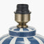 Priscilla Denim Blue Striped Ceramic Table Lamp Base with Bloom 30cm White Handloom Scalloped Cylinder Lampshade