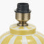 Priscilla Yellow Striped Ceramic Table Lamp Base with Henry 30cm White Handloom Cylinder Lampshade