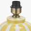 Priscilla Yellow Striped Ceramic Table Lamp Base with Bloom 30cm White Handloom Scalloped Cylinder Lampshade
