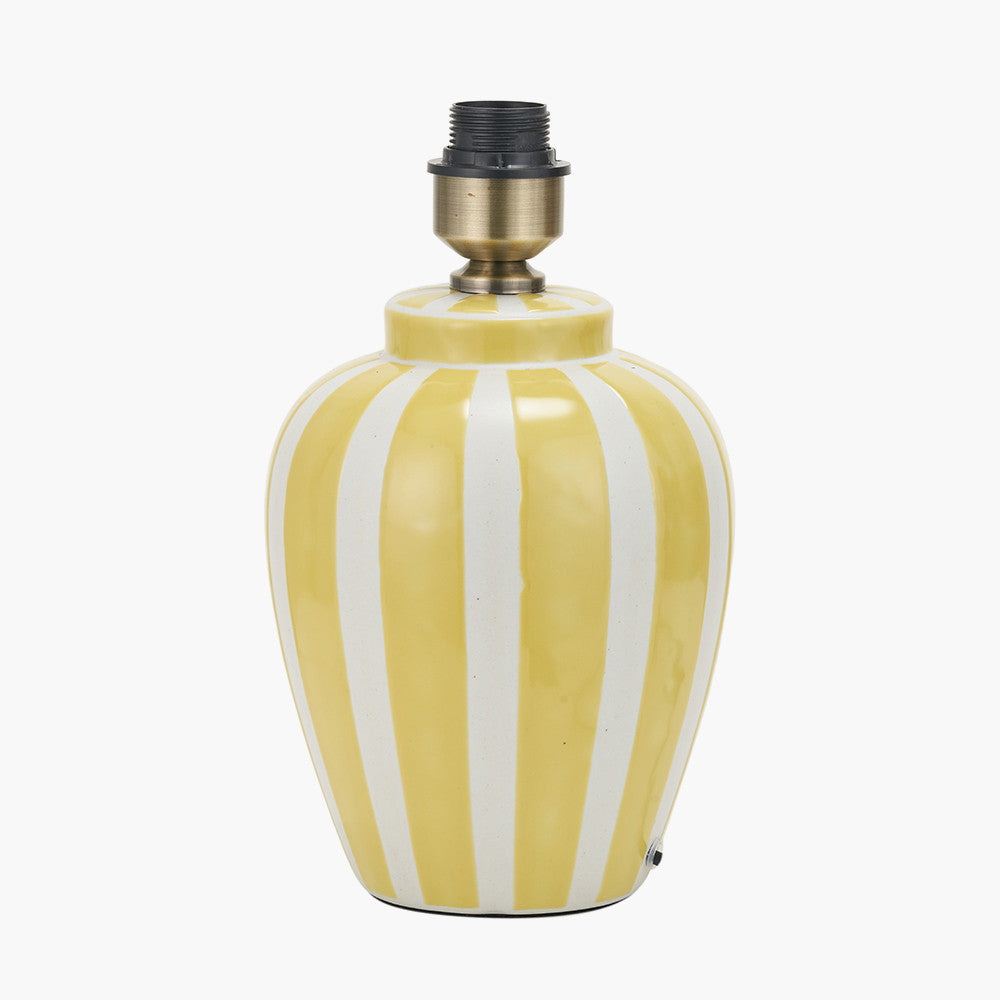 Priscilla Yellow Striped Ceramic Table Lamp Base