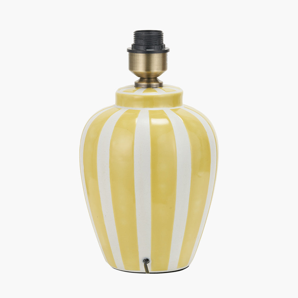 Priscilla Yellow Striped Ceramic Table Lamp Base