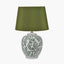 Laurel Olive Leaf Ceramic Table Lamp Base with Adelaide 40cm Sage Tapered Cotton Mix Lampshade