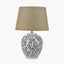 Laurel Olive Leaf Ceramic Table Lamp Base with Adelaide 40cm Taupe Tapered Cotton Mix Lampshade