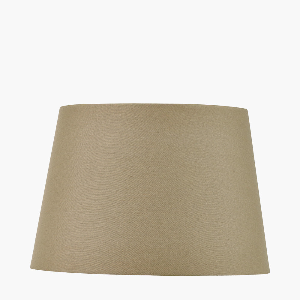 Laurel Olive Leaf Ceramic Table Lamp Base with Adelaide 40cm Taupe Tapered Cotton Mix Lampshade