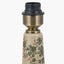 Maeve Green Floral Ceramic Table Lamp Base with Harry 30cm Taupe Cotton Mix Cylinder Lampshade