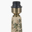 Maeve Green Floral Ceramic Table Lamp Base with Edward 30cm Natural Linen Cylinder Lampshade
