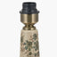 Maeve Green Floral Ceramic Table Lamp Base with Edward 30cm Pistachio Green Linen Cylinder Lampshade