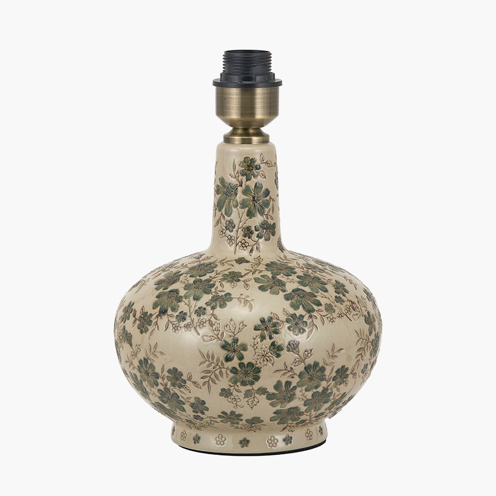 Maeve Green Floral Ceramic Table Lamp Base